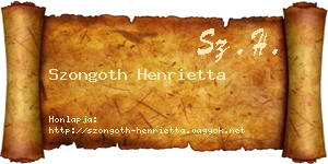 Szongoth Henrietta névjegykártya