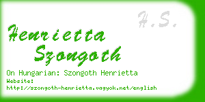 henrietta szongoth business card